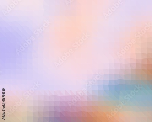 Colorful background composed of small triangles. Abstract rainbow background consisting of pastel elements and squares in a row side by side and below each other down.