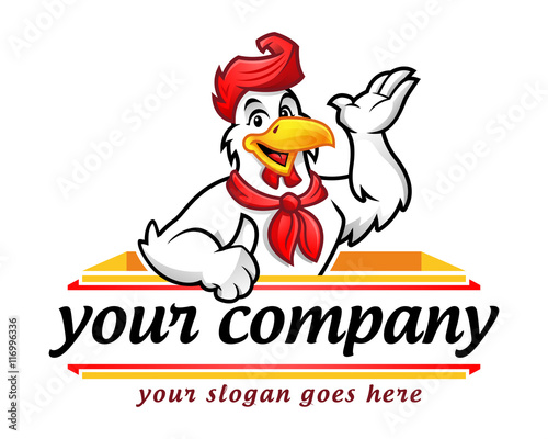 Chicken logo, chicken mascot, chicken character. Suitable for restaurant logo. Vector of chicken character.