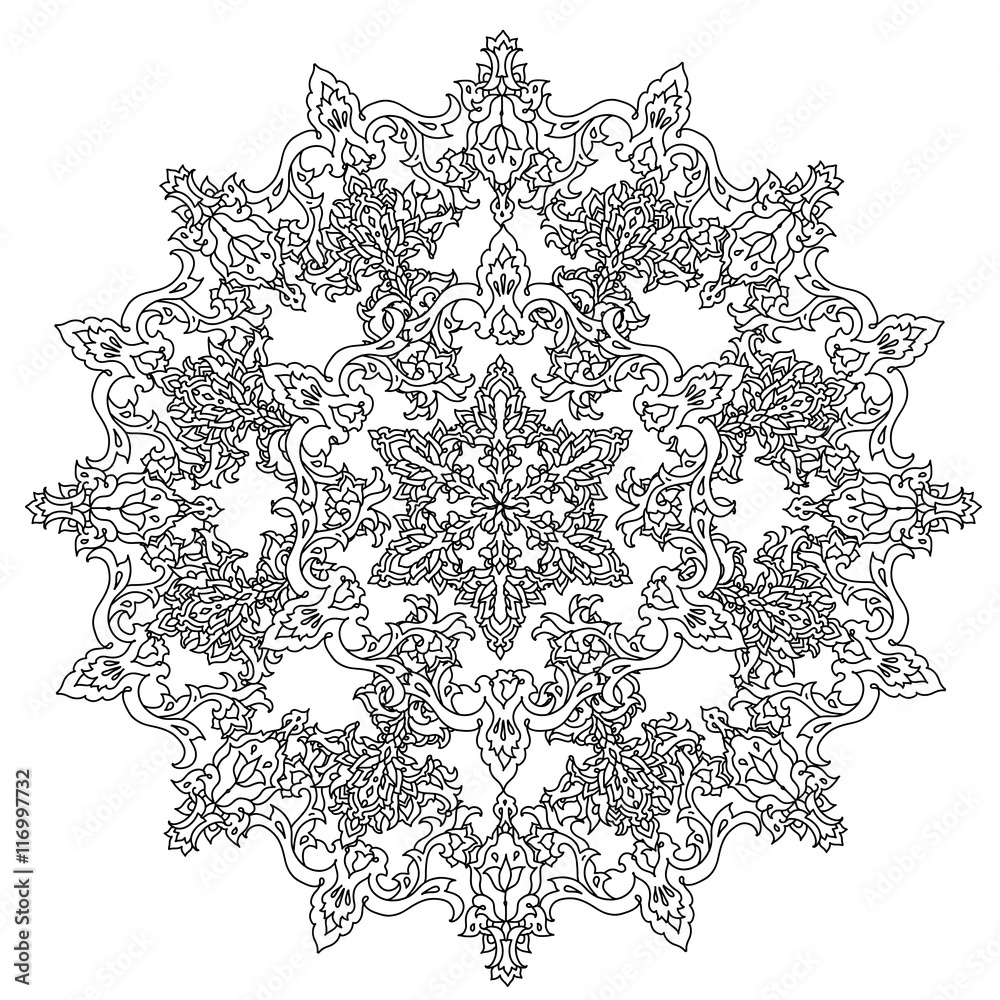 Fototapeta premium Circle Christmas balls ornament.