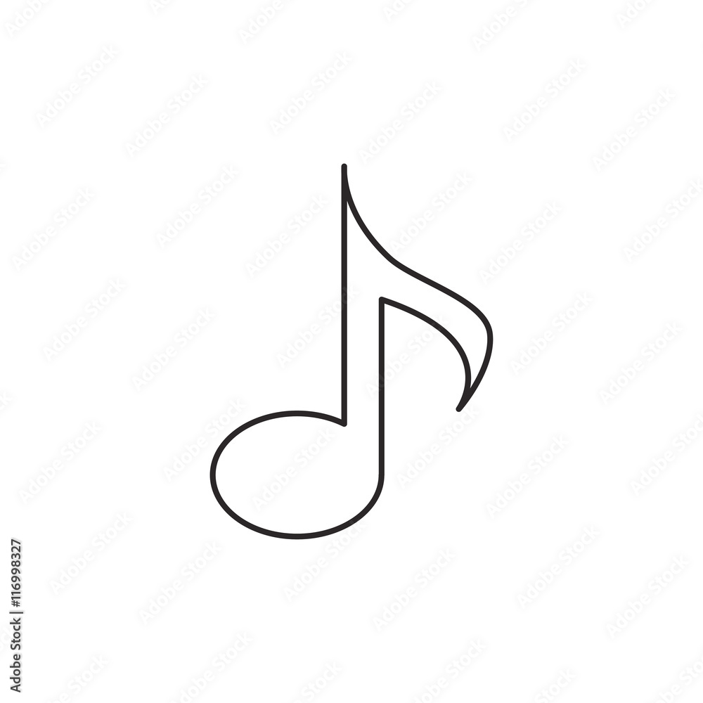 Outline music icon isolated on white background Outline music icon isolated on white background