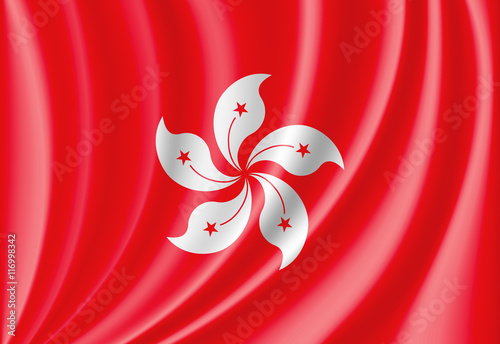 vector waving flag of hong kong