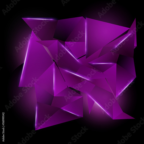 Black Violet Polygonal Background