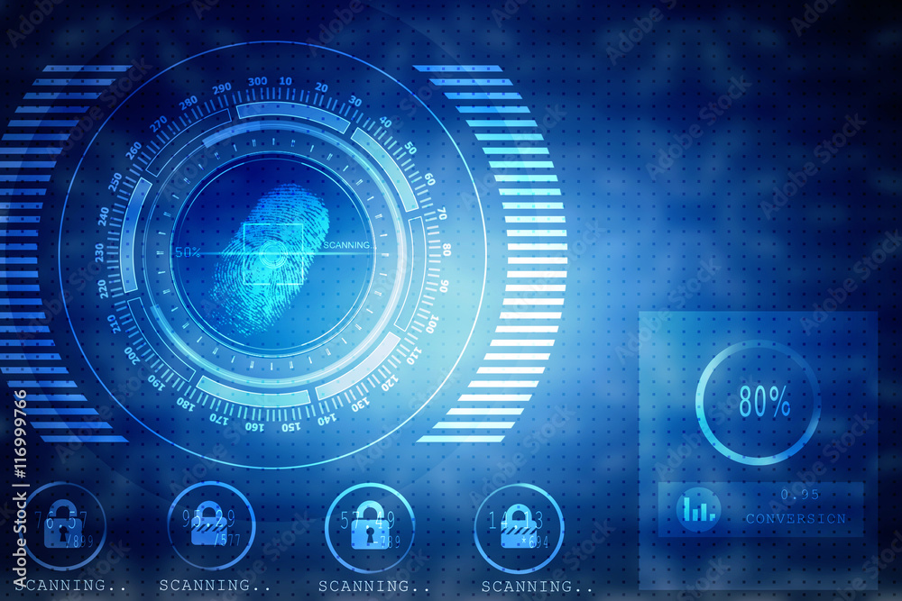 Fingerprint Scanning Technology Concept Illustration