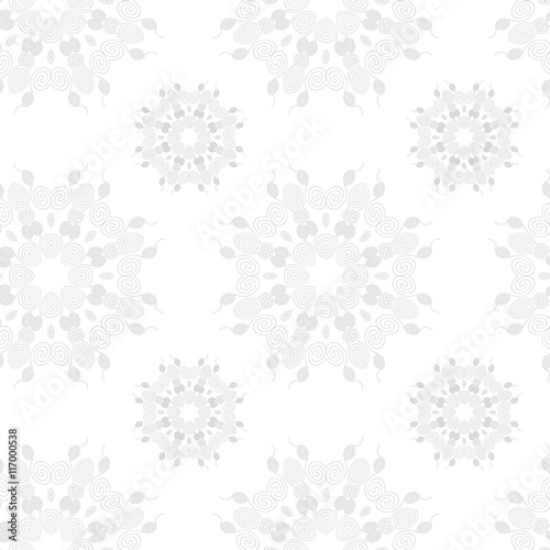 Vector seamless pattern ornament with round ornament.