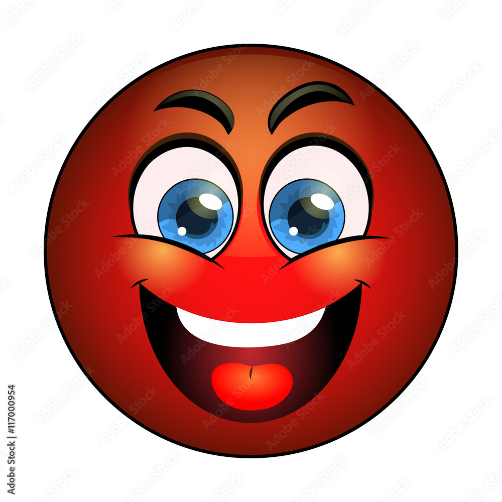 Fototapeta premium Smiling red emoticon