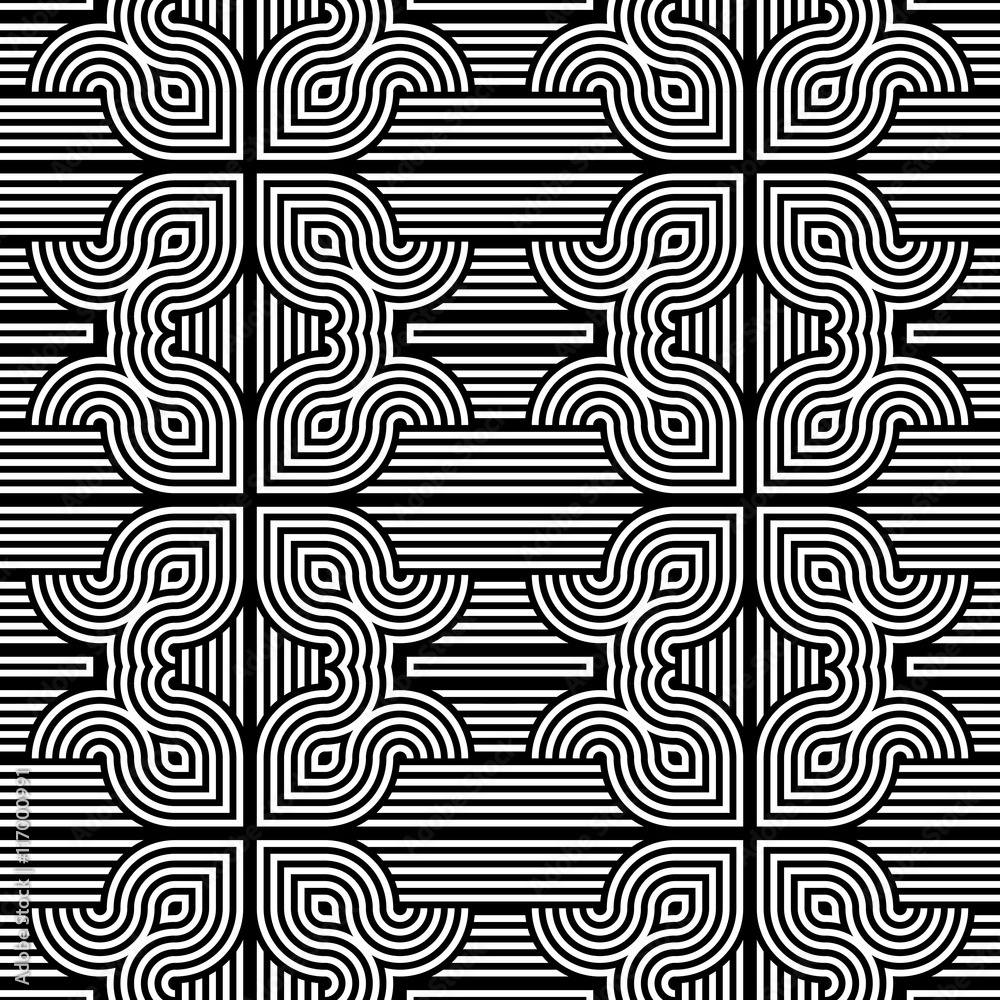 Obraz premium Design seamless monochrome decorative pattern