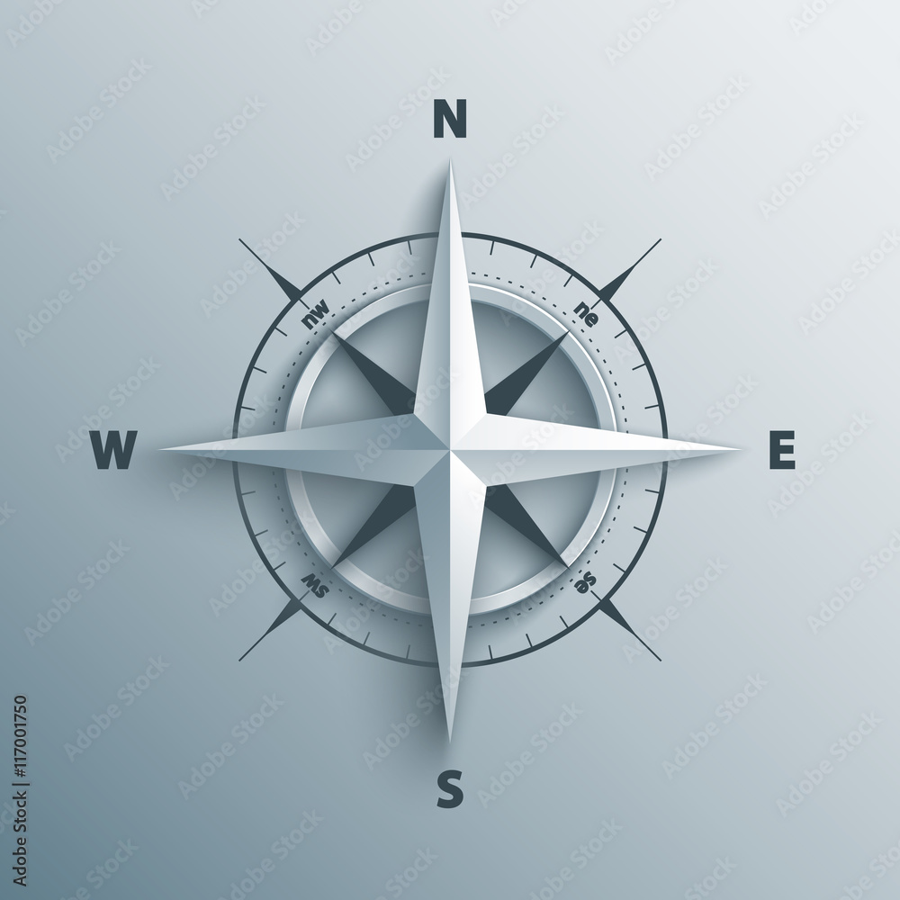 3d wind rose vector illustration. 3d wind rose vector illustration.