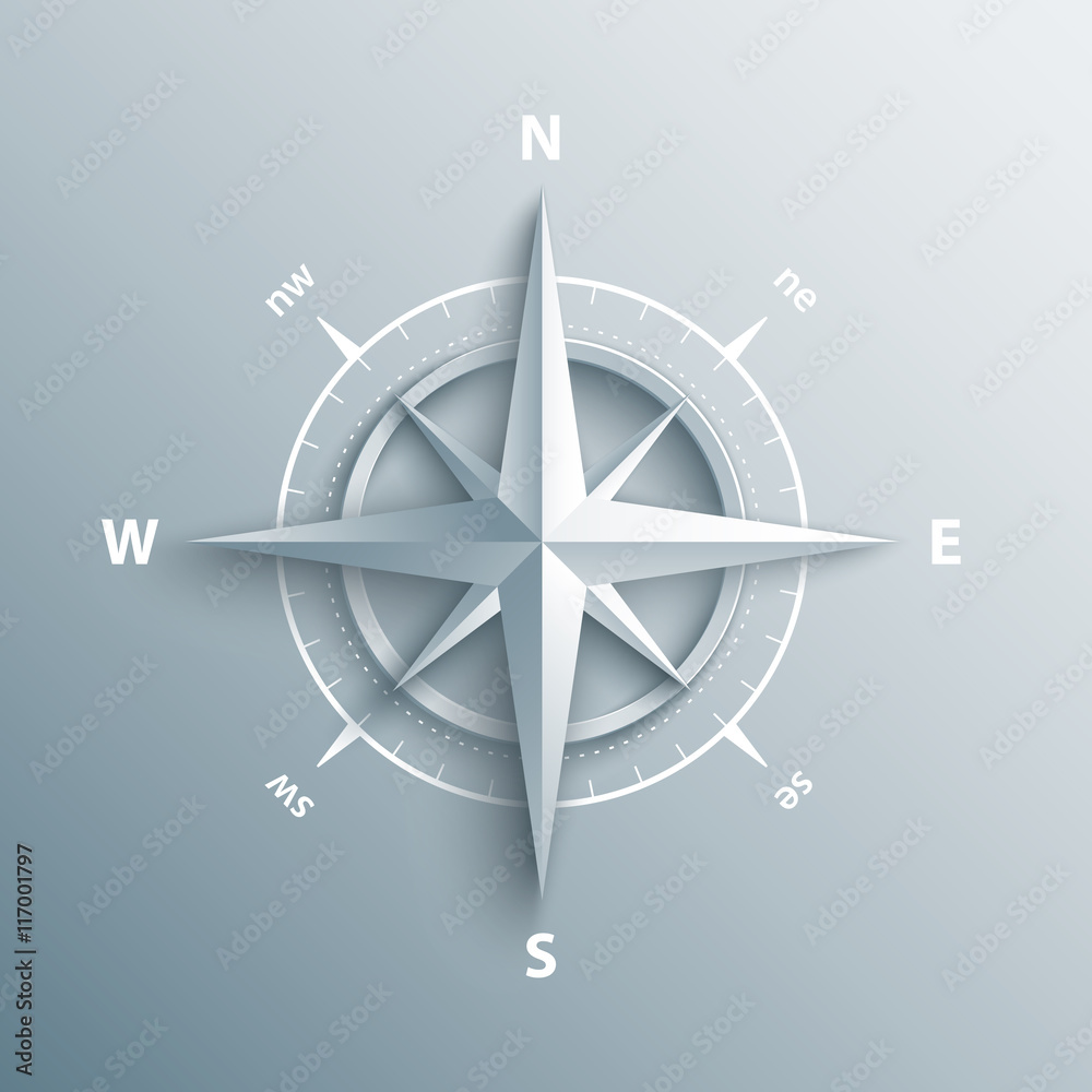 3d wind rose vector illustration. 3d wind rose vector illustration.