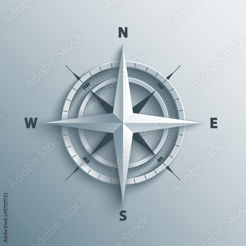 3d wind rose vector illustration.