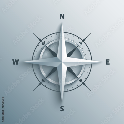 3d wind rose vector illustration.