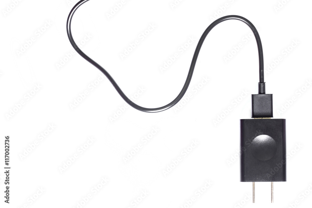 Black charger for mobile phone