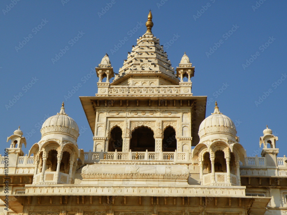 Beautiful White Jainism Temple in Rajasthan, India, background, pattern