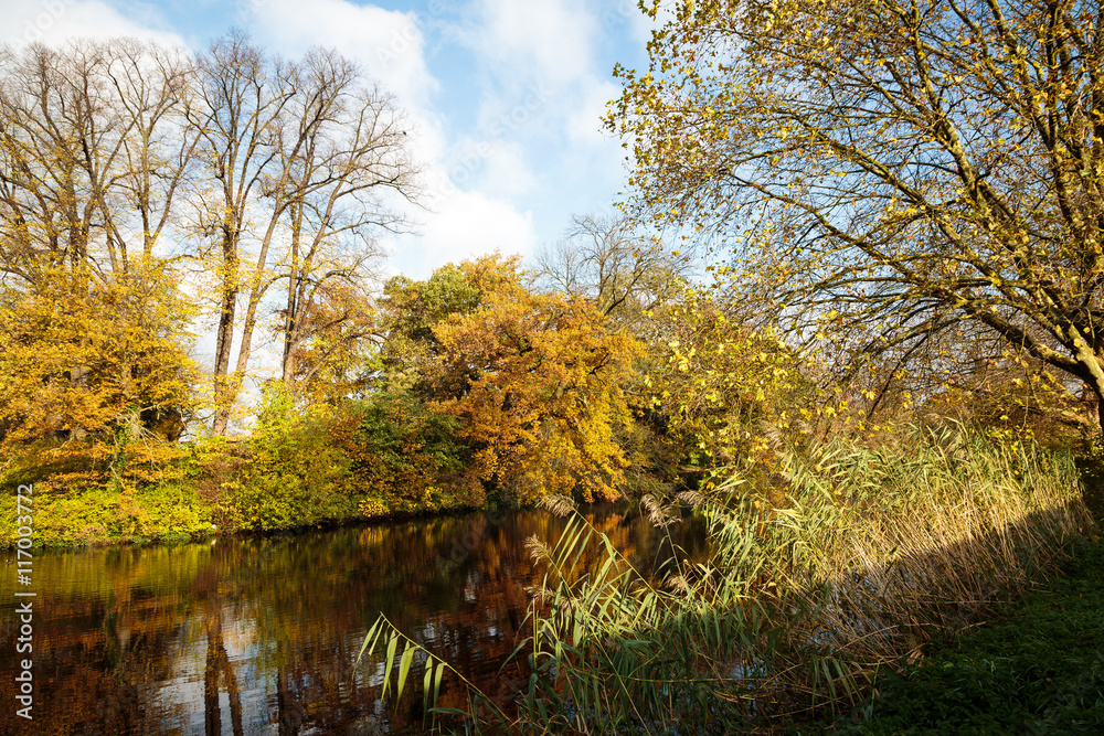 Autumn colors reflected in the Water