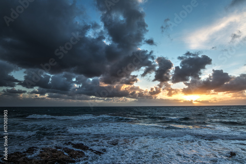 Fototapeta Naklejka Na Ścianę i Meble -  dark clouds over the sea