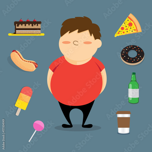 Fat boy and fast food.