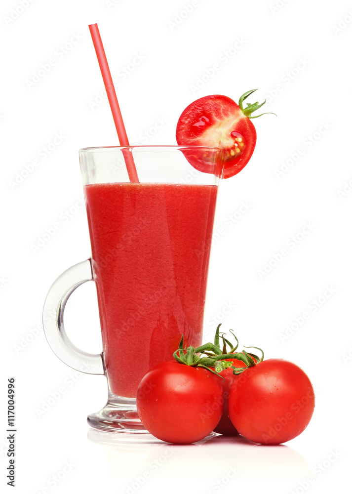 Fresh tomato juice isolated