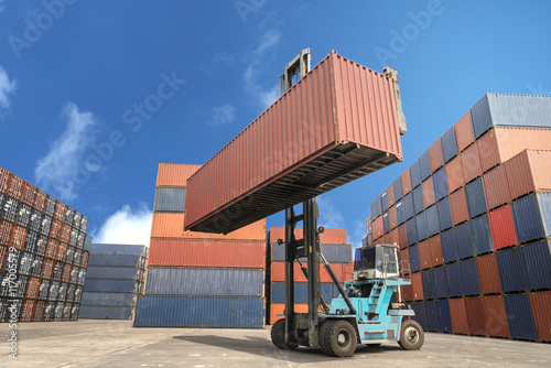 Containers in the port of Laem Chabang in Thailand.