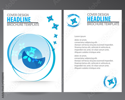 Abstract blue annual report brochure flyer design template vector, Leaflet cover presentation template abstract flat background, layout in A4 size