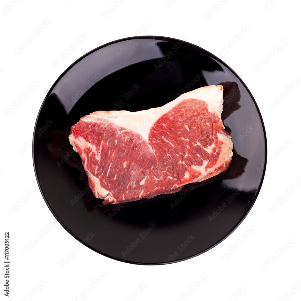 raw beef sirloin steak