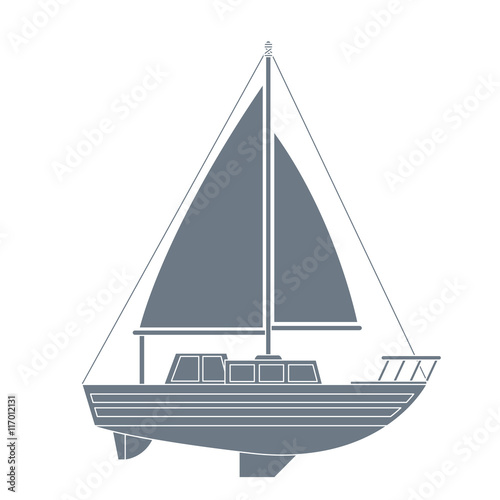 sail boat transport icon vector graphic isolated