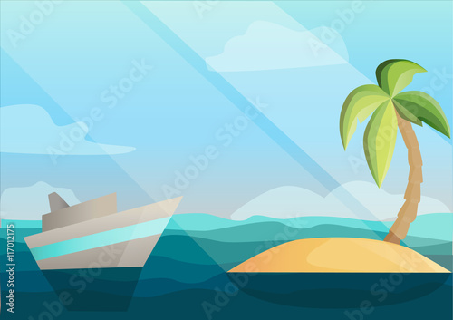 tropical island vector