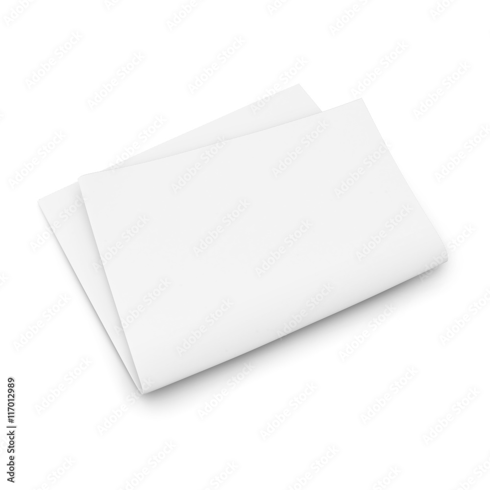 Folded blank newspaper on white background. Folded blank newspaper on white background.