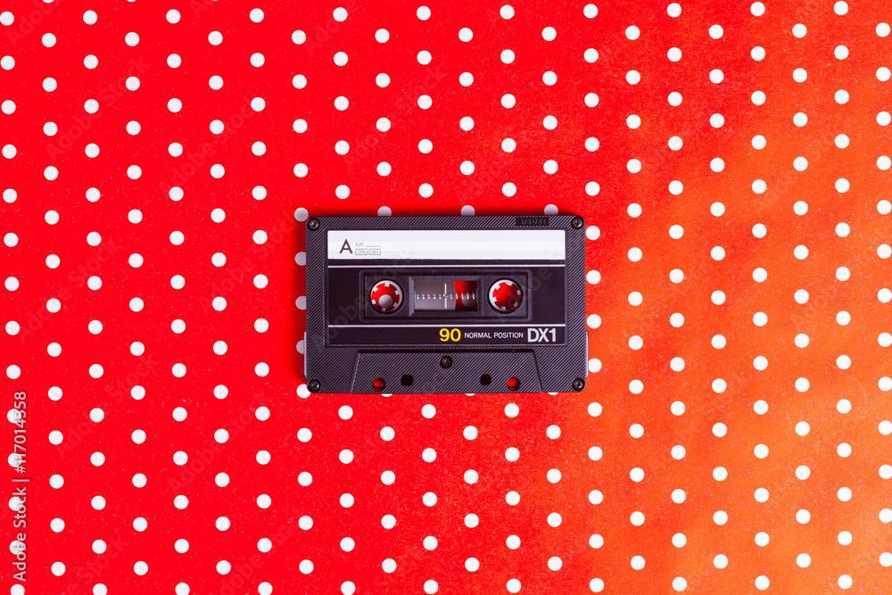 Fotografie audio cassette with magnetic tape