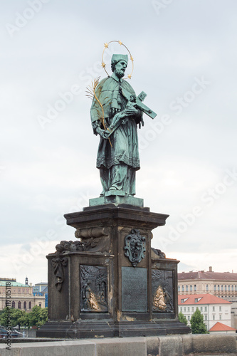 Statue of St. John of Nepomuk  Charles bridge  Prague