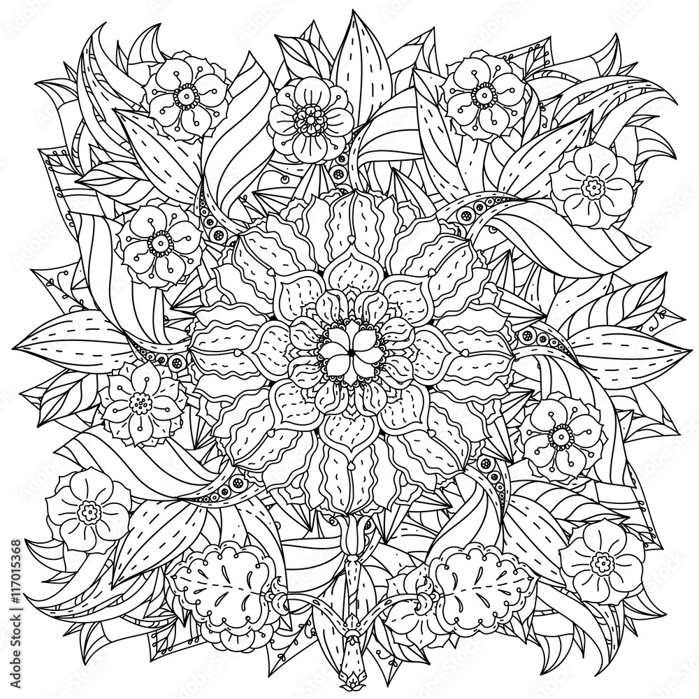 Fototapeta premium coloring book antistress style picture