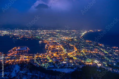 Popular view of Hakodate city from viewpoint
