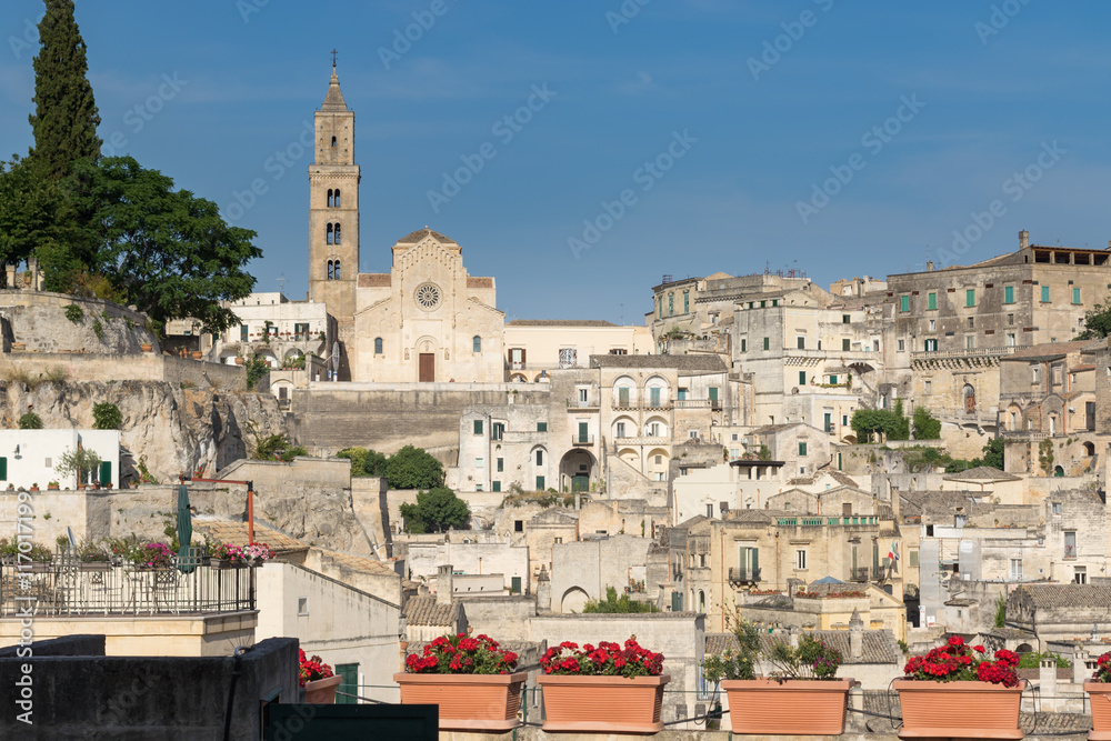 Scenic view of the ancient town of Matera (Sassi di Matera), Italy