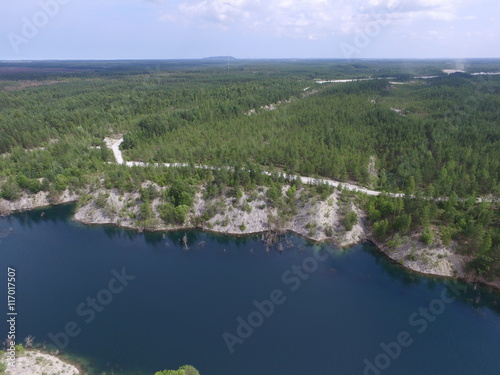 Reclaimed Aidu oil shale open cast mine in Estonia