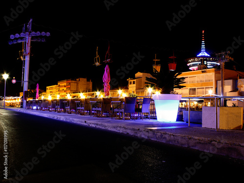 night scene in a small town in France photo