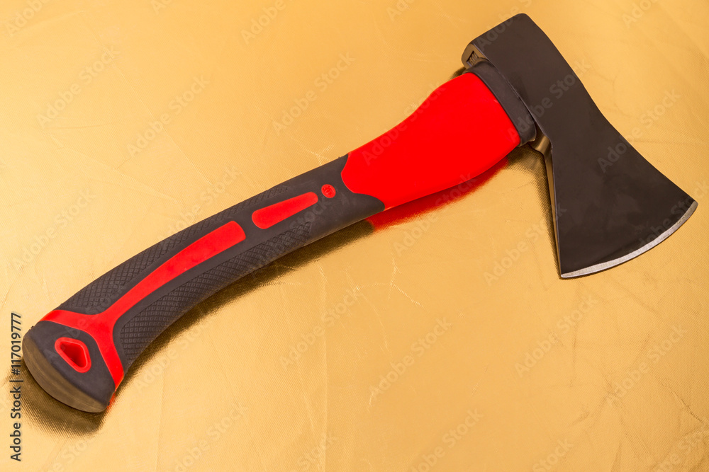 Axe with the red ax handle
