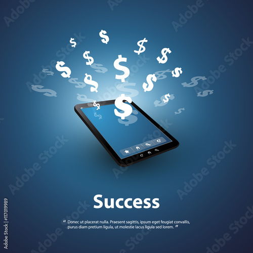     Success - Buy and Sell Online - Graphic Design Concept 