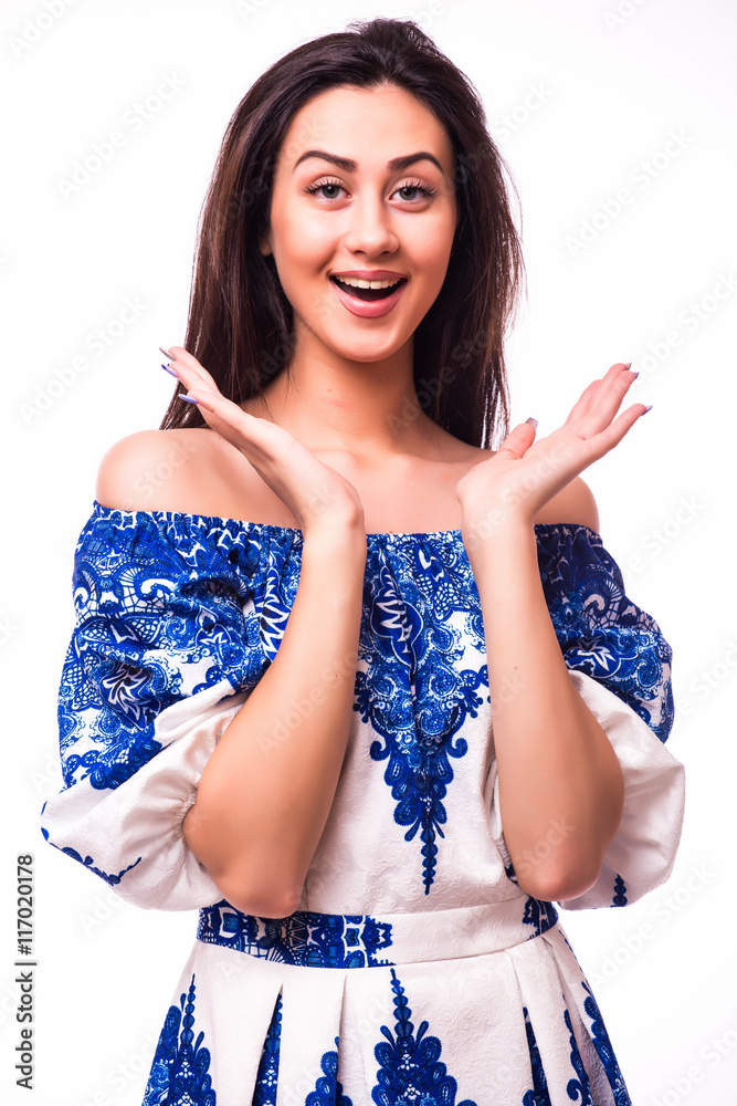 Portrait of a stunning young woman posing in beautiful dress Portrait of a stunning young woman posing in beautiful dress