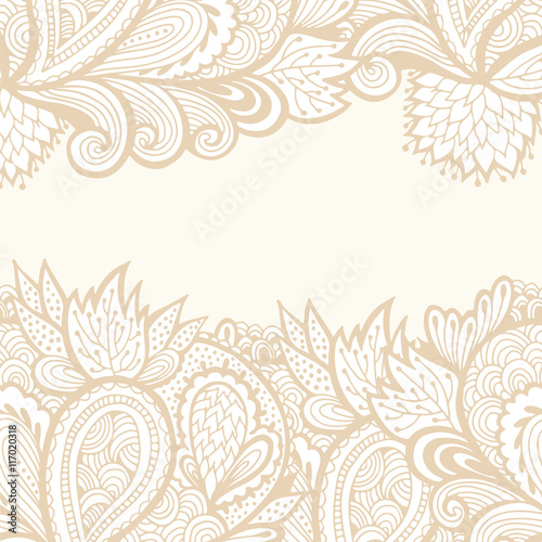 Vector floral abstract border, flower frame