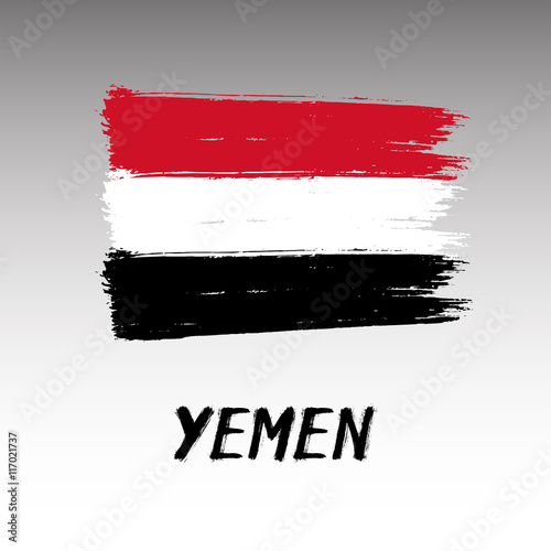 Flag Of Yemen - Grunge