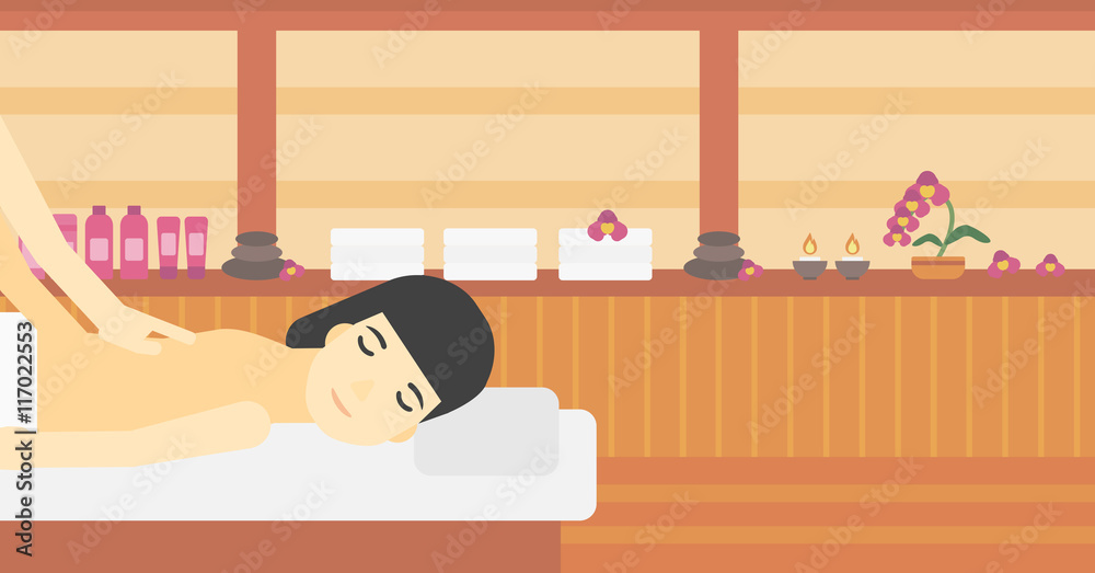 Obraz premium Woman recieving massage vector illustration.