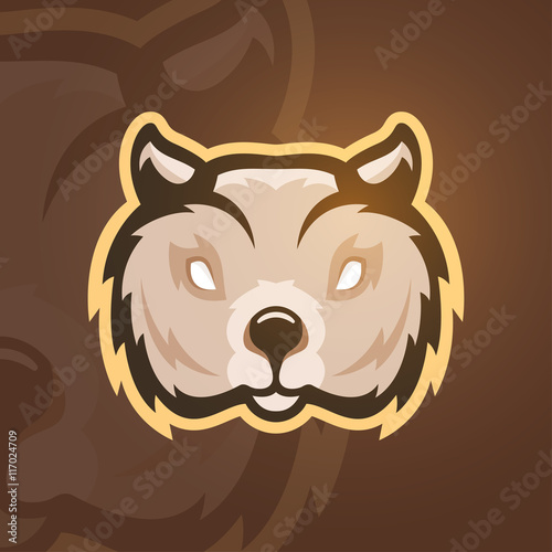 Vector illustration of wombat. Sport mascot.