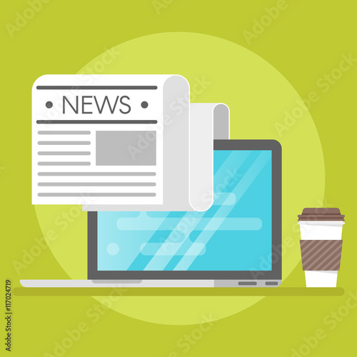 Vector concept of online news.