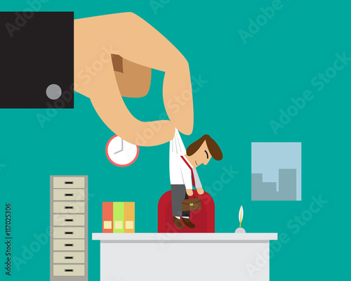 Businessman get new job or promoted from his boss