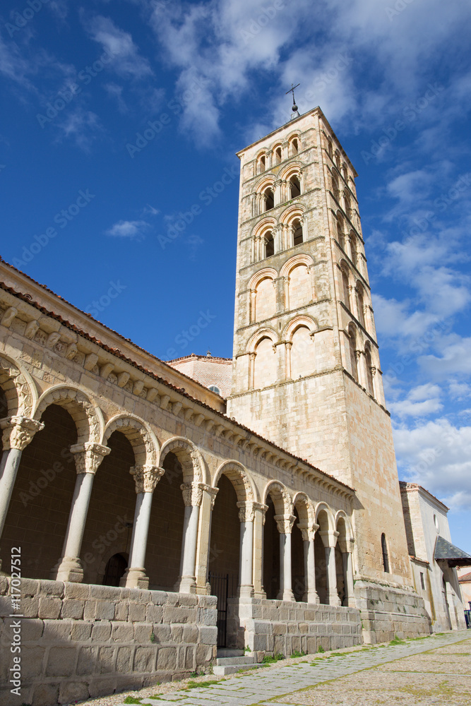 Segovia - The romanesque church Iglesia de San Esteban.