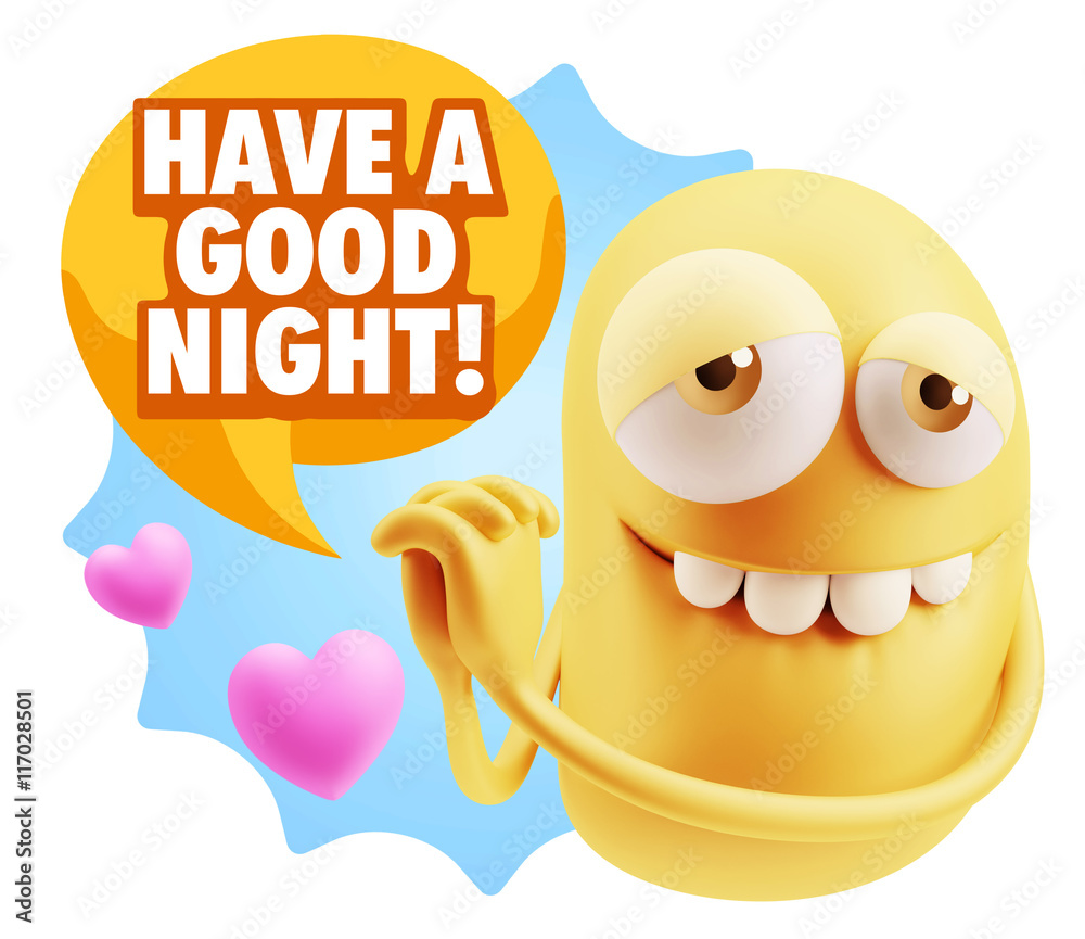 3d Rendering. Emoji in love with hearts shapes saying Have A Go 3d Rendering. Emoji in love with hearts shapes saying Have A Go