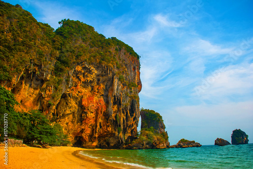 Islands. Rock. Krabi, Thailand. Peninsula of Railay. photo