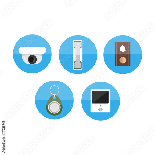 intercom vector flat icon set