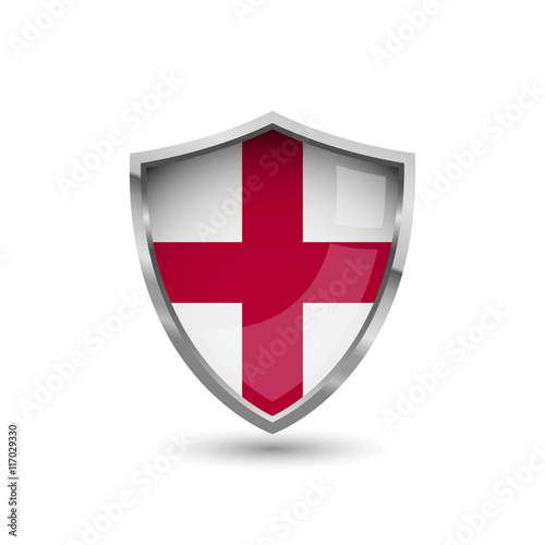 National flag of England. Flag on the metal shield with glare. Free Download National flag of England. Flag on the metal shield with glare. - GFXLoad