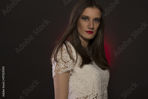Glamour  Model with Beauty Brown Hair