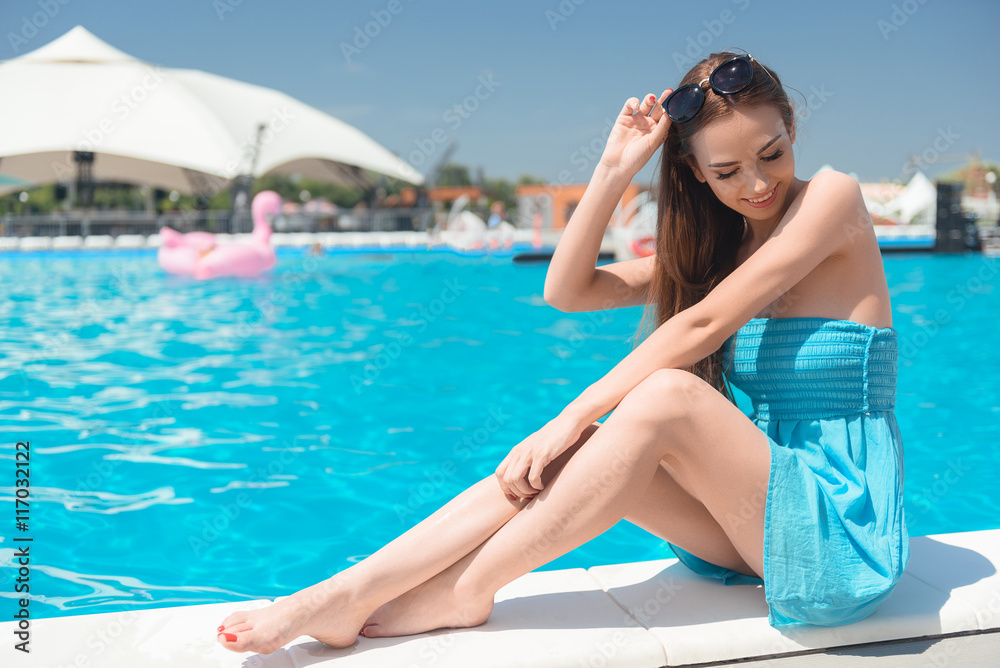 Happy young woman resting on vacation