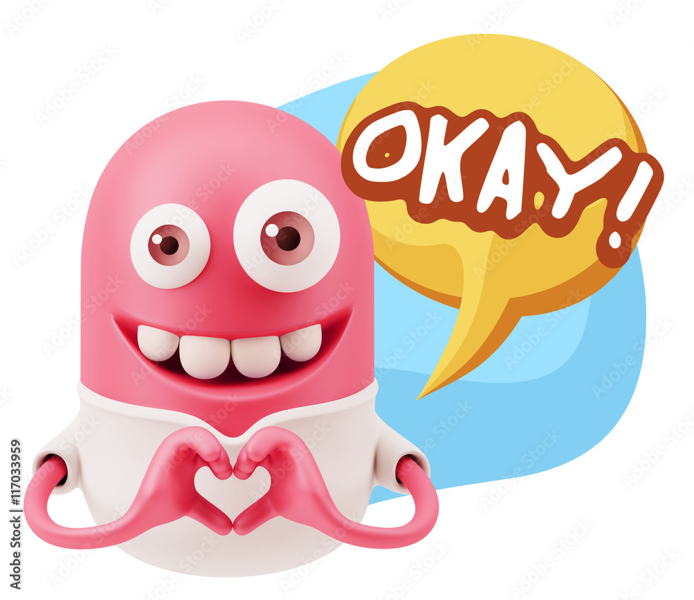 3d Rendering. Romantic Emoticon with hands forming a heart drawi 3d Rendering. Romantic Emoticon with hands forming a heart drawi